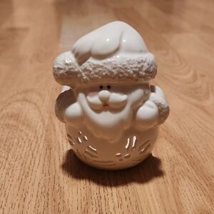 Lenox Vintage 2000 White Santa Tealight Holder Bright Christmas